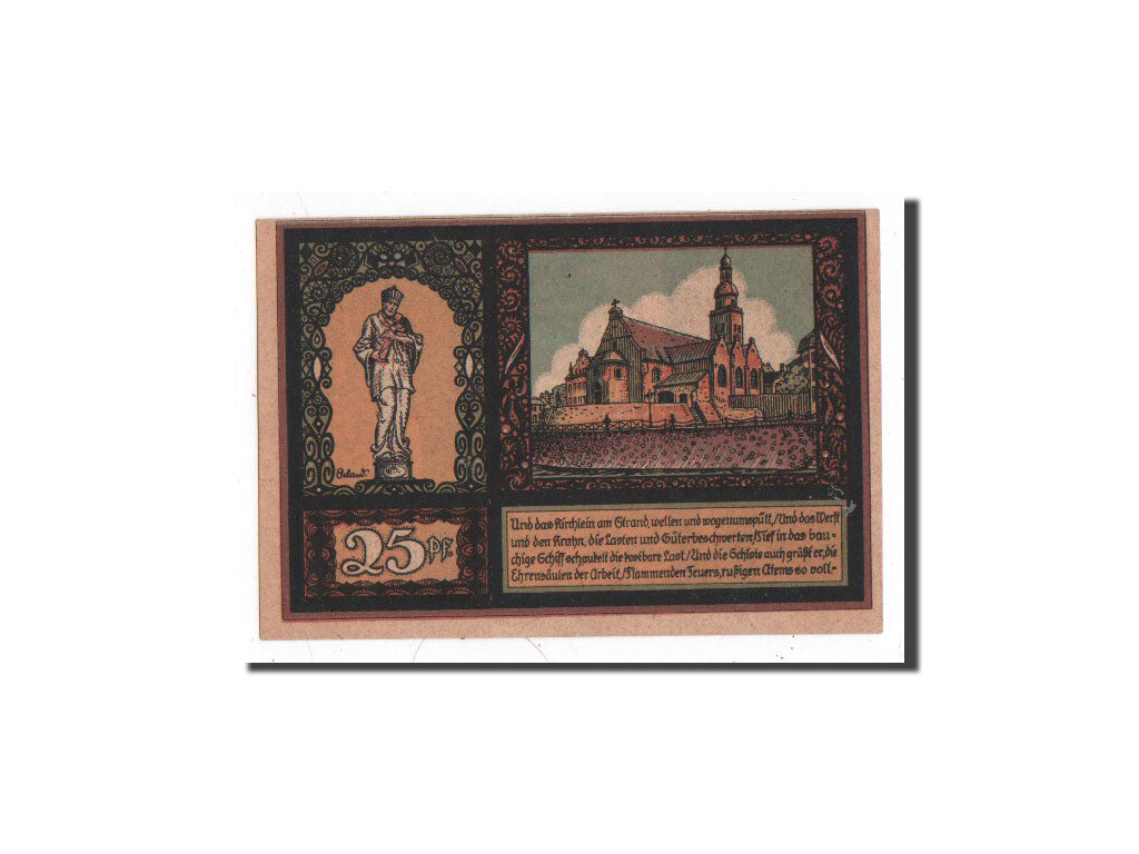 Banknote, Germany, Köln Mülheim, 25 Pfennig, Monument, O.D, Undated
