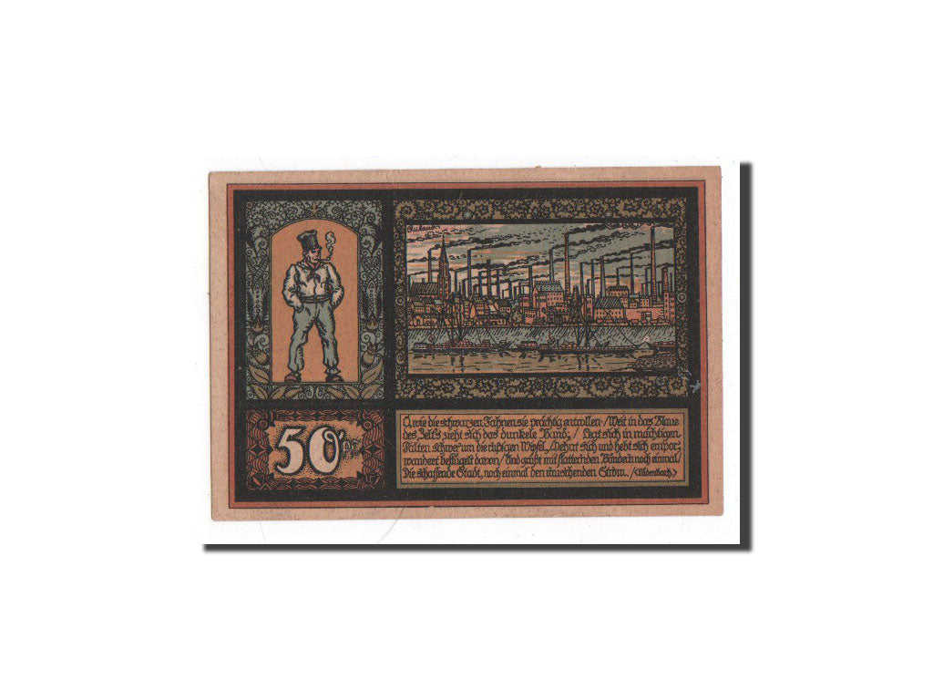 Banknote, Germany, Köln Mülheim, 50 Pfennig, bateau, O.D, Undated, UNC(65-70)