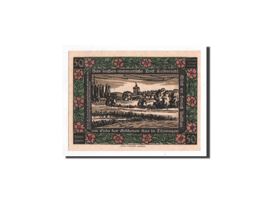 Banknote, Germany, Kalbsrieth, 50 Pfennig, personnage, O.D, Undated, UNC(65-70)