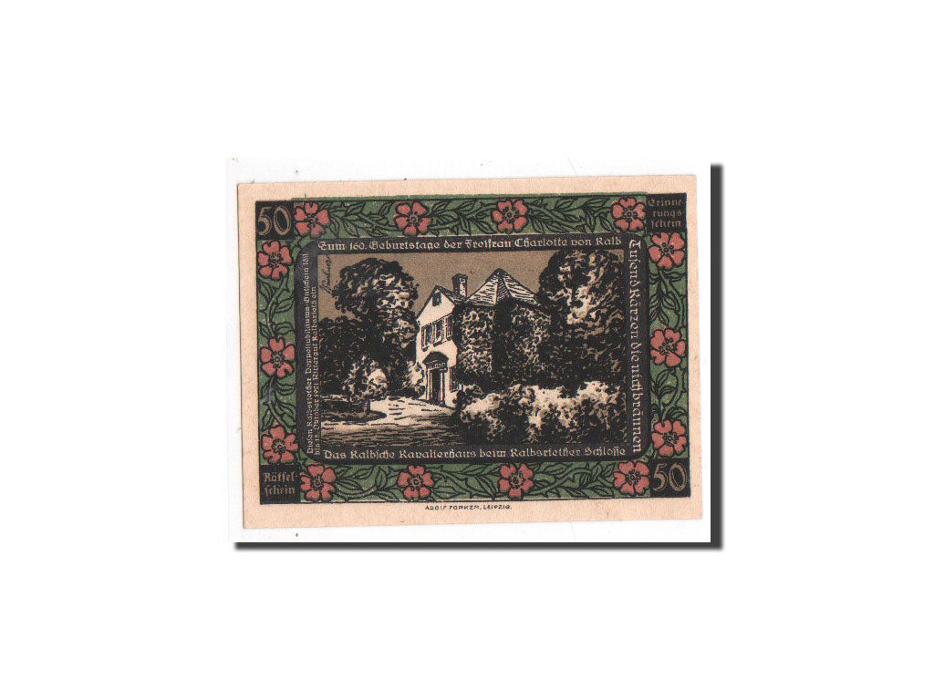 Banknote, Germany, Kalbsrieth, 50 Pfennig, personnage 5, O.D, Undated