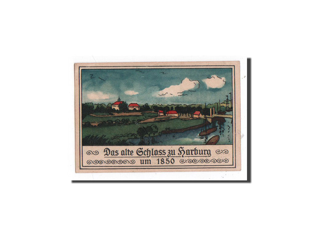 Banknote, Germany, Harburg, 50 Pfennig, paysage, 1921, 1921-08-01, UNC(65-70)