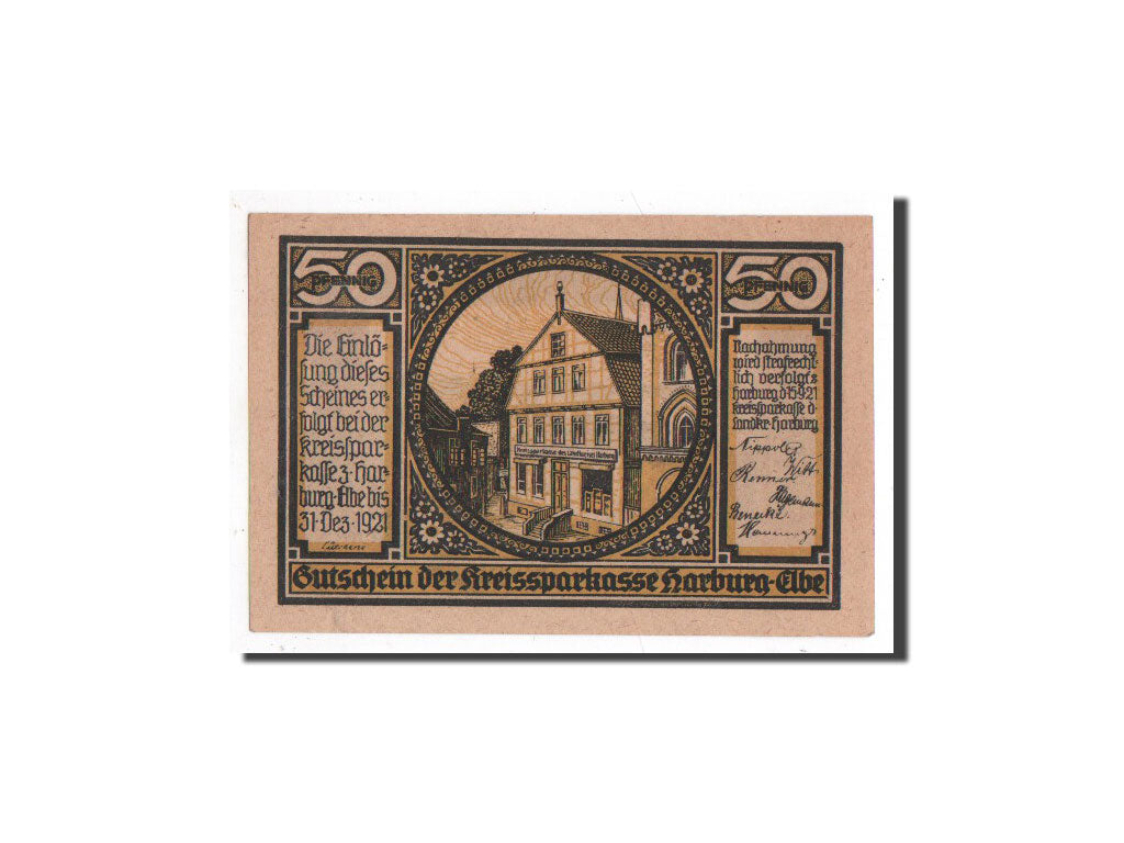 Banknote, Germany, Harburg, 50 Pfennig, paysage, 1921, 1921-09-15, UNC(65-70)