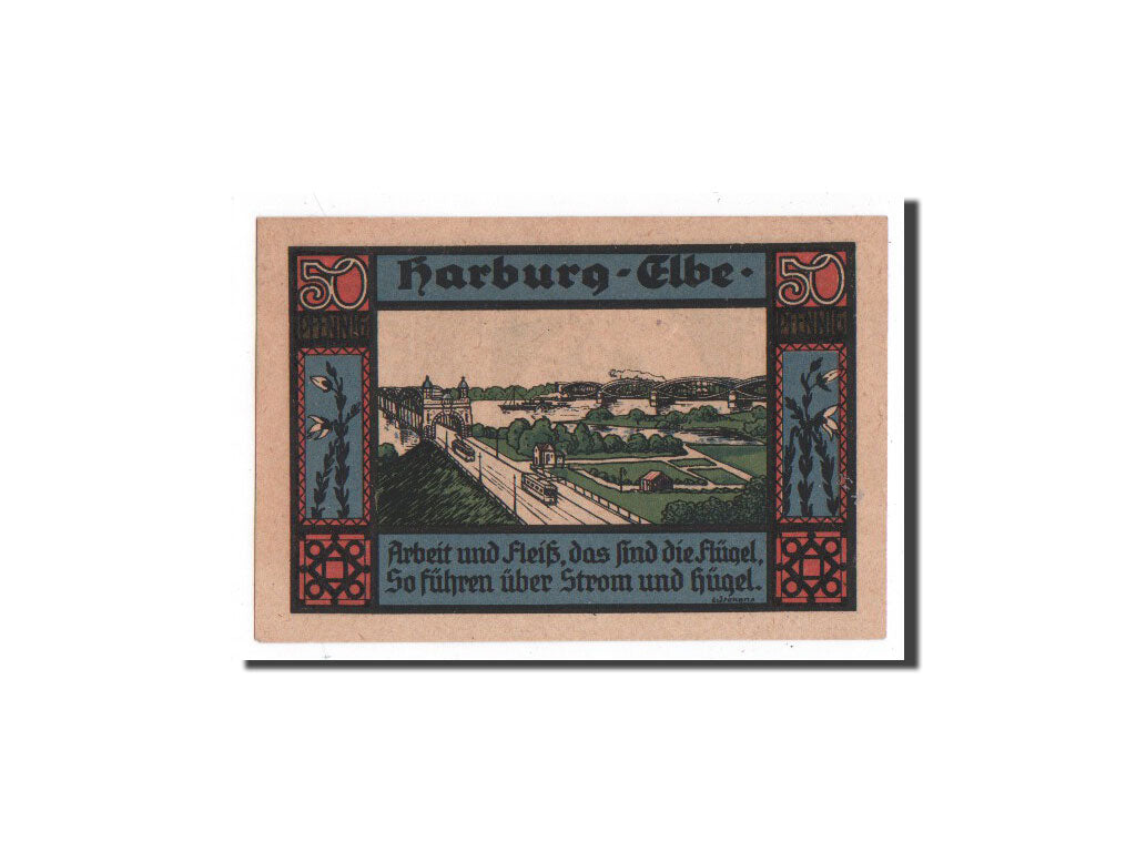 Banknote, Germany, Harburg, 50 Pfennig, paysage, 1921, 1921-09-15, UNC(65-70)