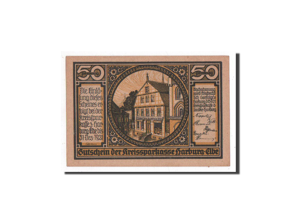 Banknote, Germany, Harburg, 50 Pfennig, Eglise, 1921, 1921-09-15, UNC(65-70)