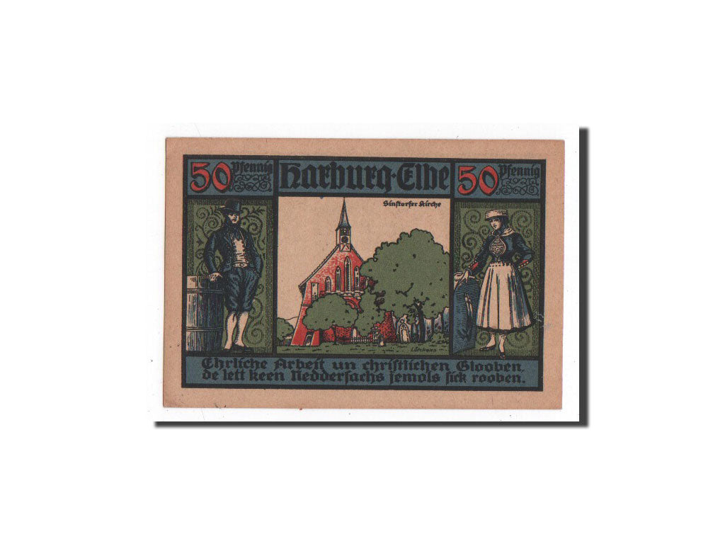 Banknote, Germany, Harburg, 50 Pfennig, Eglise, 1921, 1921-09-15, UNC(65-70)
