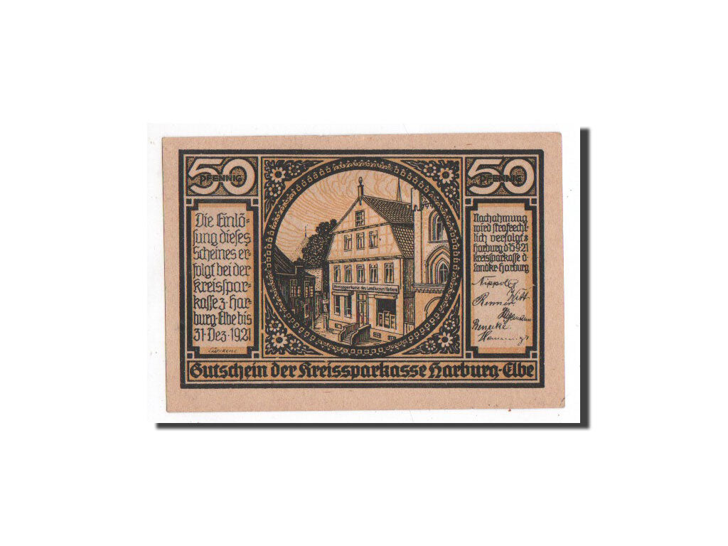 Banknote, Germany, Harburg, 50 Pfennig, bateau, 1921, 1921-09-15, UNC(65-70)