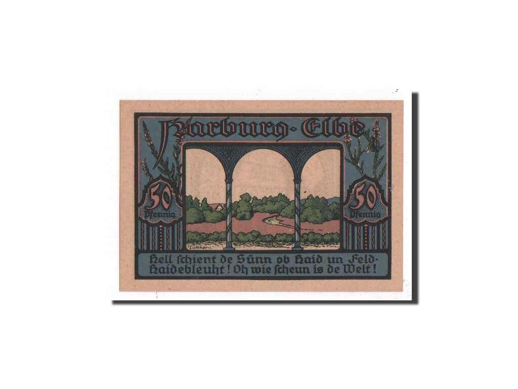 Banknote, Germany, Harburg, 50 Pfennig, paysage 2, 1921, 1921-09-15, UNC(65-70)