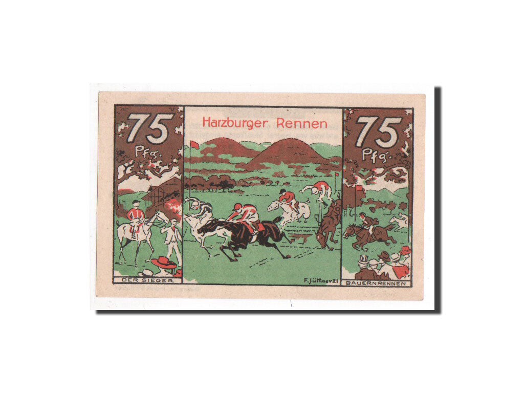 Banknote, Germany, Harburg, 75 Pfennig, personnage, 1921, Undated, UNC(65-70)