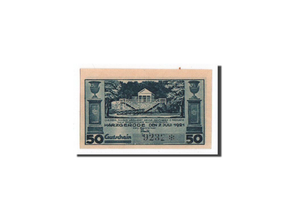Banknote, Germany, Harzgerode, 50 Pfennig, paysage, 1921, 1921-07-07