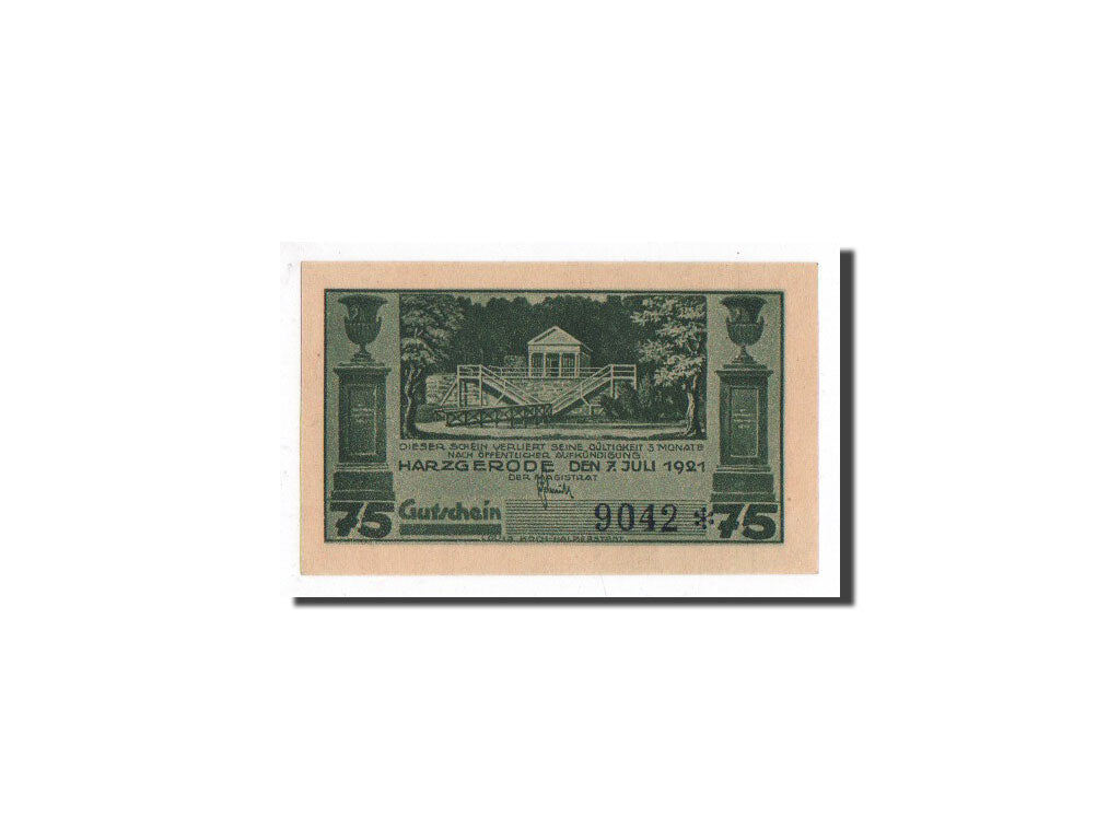 Banknote, Germany, Harzgerode, 75 Pfennig, paysage, 1921, 1921-07-07