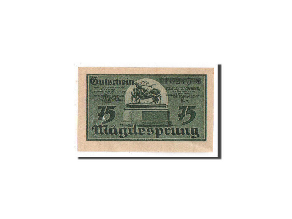 Banknote, Germany, Harzgerode, 75 Pfennig, paysage, 1921, 1921-07-07