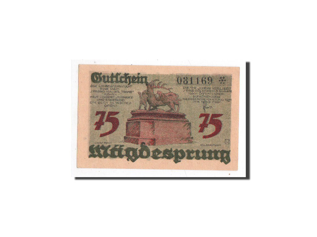 Banknote, Germany, Harzgerode, 75 Pfennig, paysage, 1921, 1921-07-07