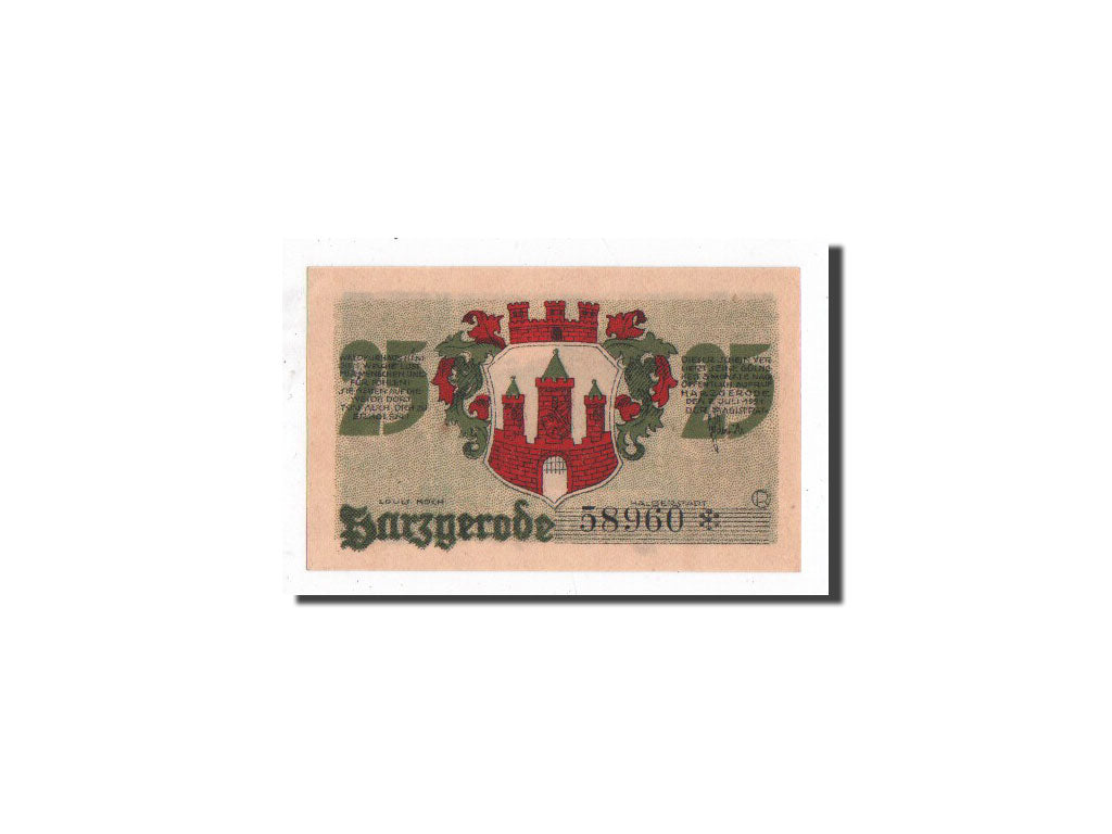 Banknote, Germany, Harzgerode, 25 Pfennig, paysage, 1921, 1921-07-07