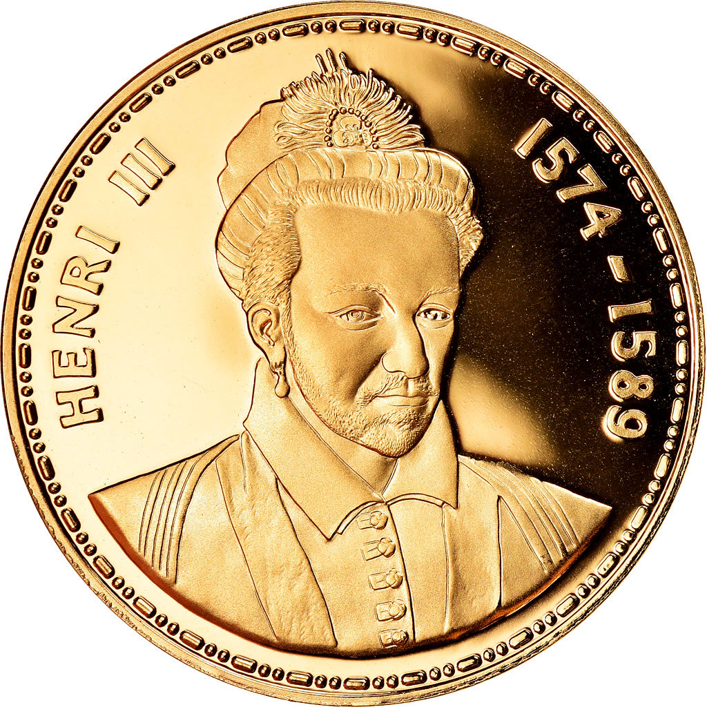 França, Medal, Les Rois de France, Henri III, História, MS(63), Vermeil