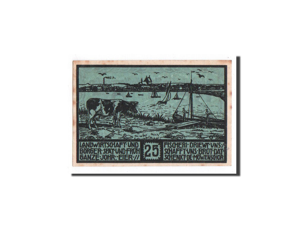 Banknote, Germany, Heiligenhafen, 25 Pfennig, vache, O.D, Undated, UNC(65-70)