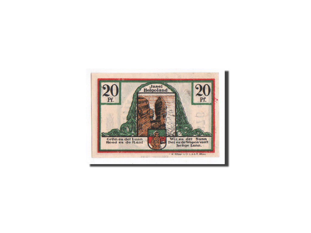 Banknote, Germany, Helgoland, 20 Pfennig, paysage 1, 1921, Undated, UNC(65-70)