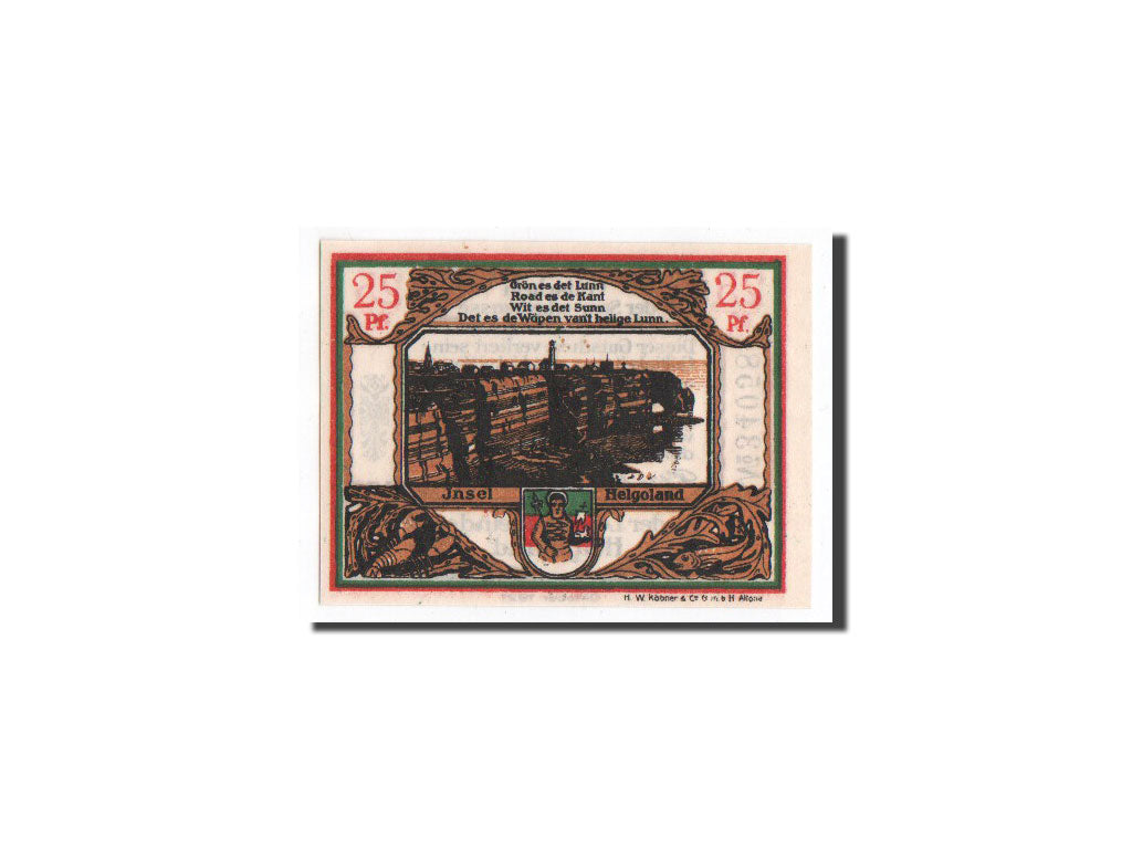 Banknote, Germany, Helgoland, 25 Pfennig, paysage 1, 1921, Undated, UNC(65-70)