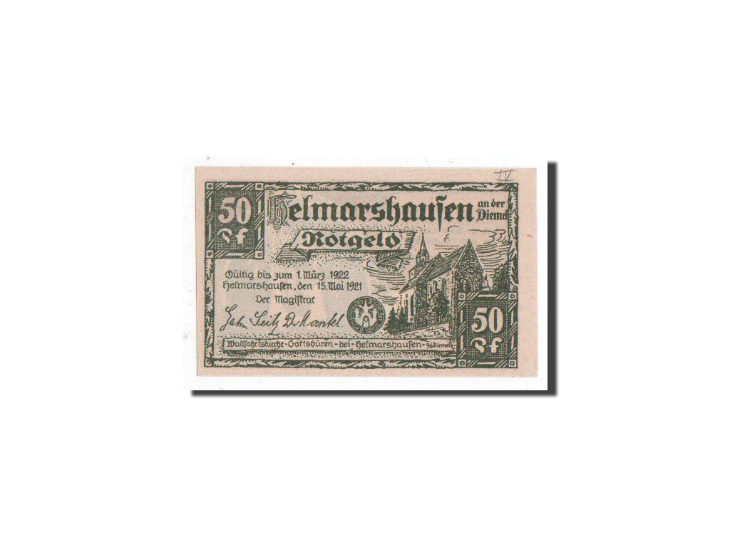 Banknote, Germany, Helmarshausen, 50 Pfennig, mort, 1921, 1921-05-15