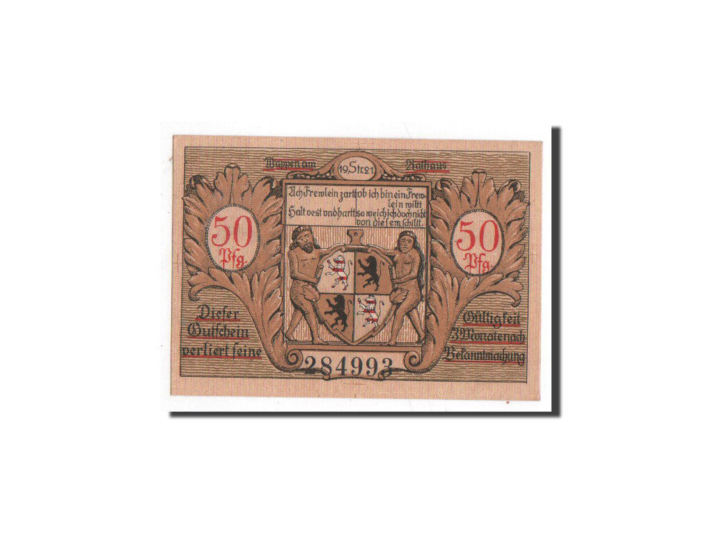 Banknot, Niemcy, Hildburghausen, 50 Pfennig, Ecusson, 1921, Undated, UNC(65-70)