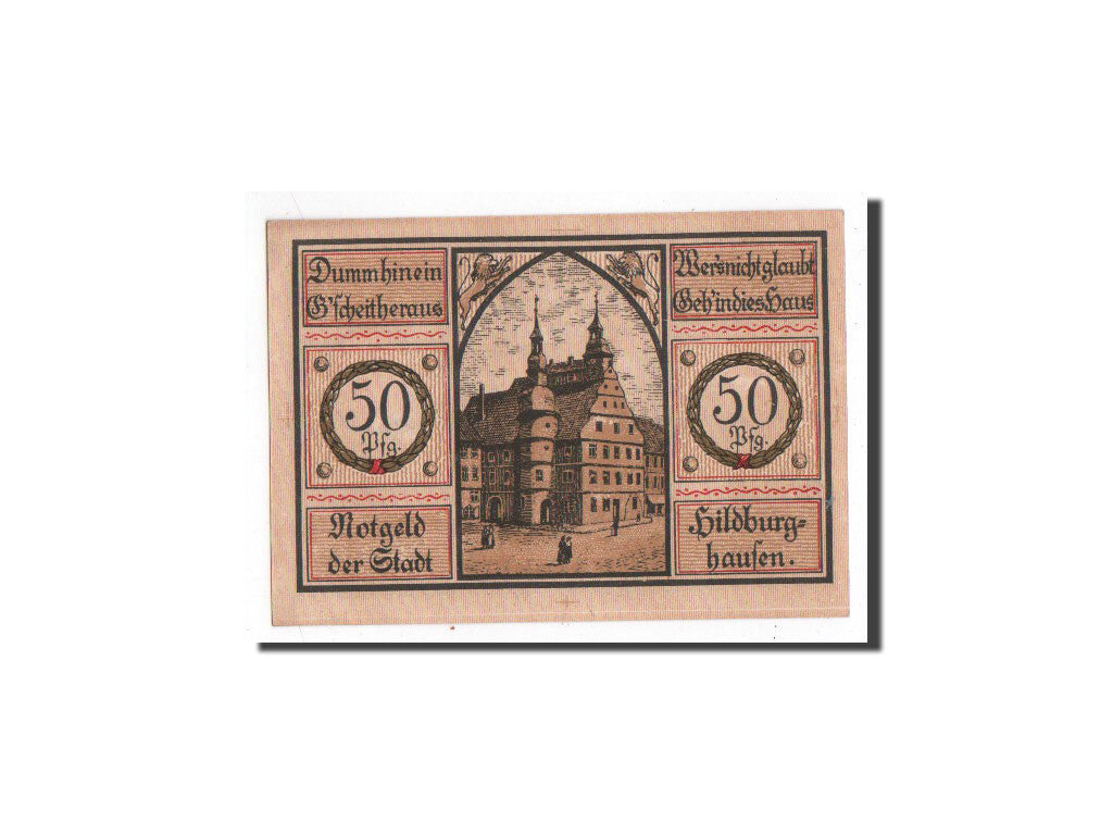 Banknot, Niemcy, Hildburghausen, 50 Pfennig, Ecusson, 1921, Undated, UNC(65-70)