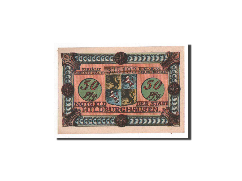 Banknot, Niemcy, Hildburghausen, 50 Pfennig, Ecusson 1, 1921, Undated