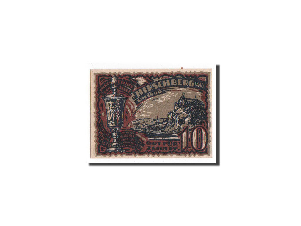 Banknote, Germany, Hirschberg a.d. Saale, 10 Pfennig, paysage, 1921, 1921-03-31