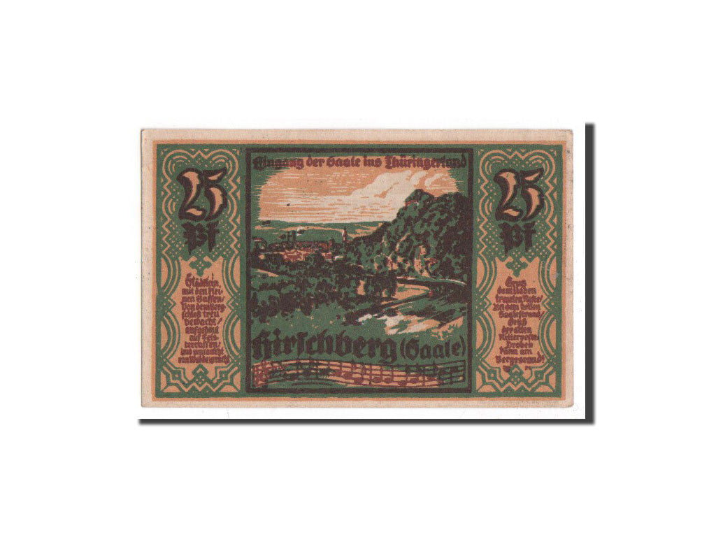 Banknote, Germany, Hirschberg a.d. Saale, 25 Pfennig, paysage, 1921, 1921-02-28
