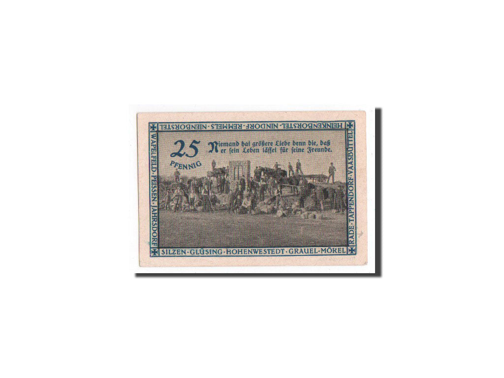 Banknot, Niemcy, Hohenwestedt, 25 Pfennig, construction, 1921, 1921-07-03