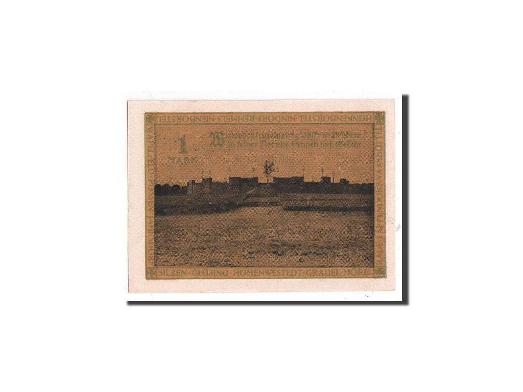 Banknote, Germany, Hohenwestedt, 1 Mark, construction, 1921, 1921-07-03