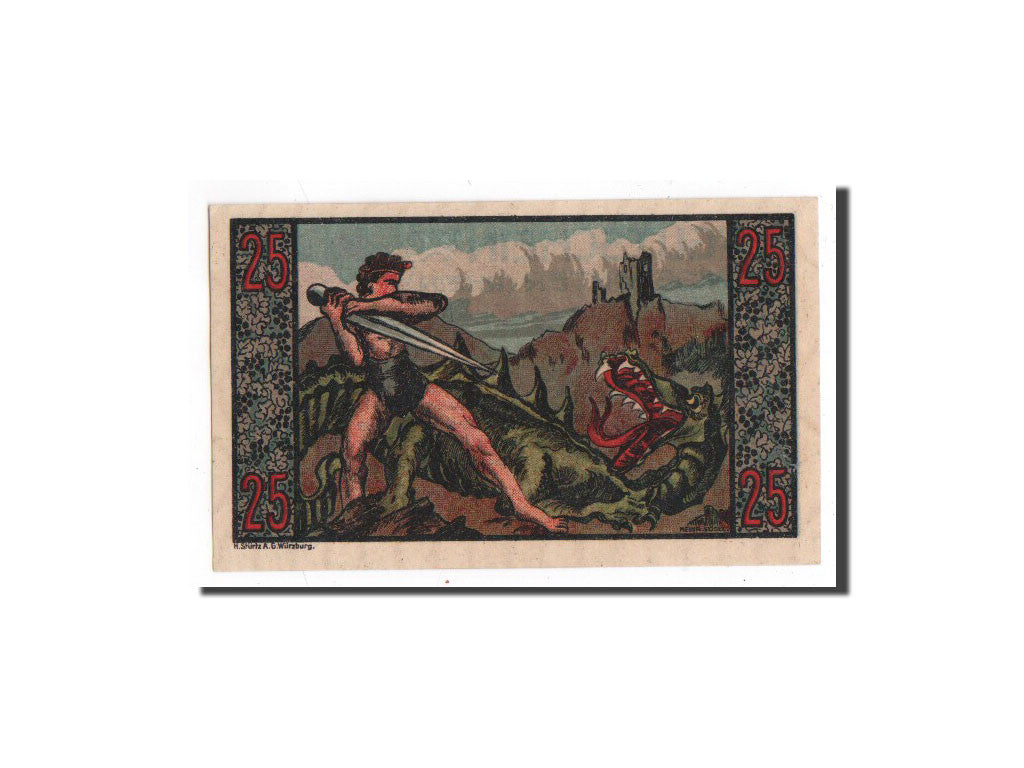 Banknote, Germany, Königswinter, 25 Pfennig, guerrier, 1921, 1921-07-15