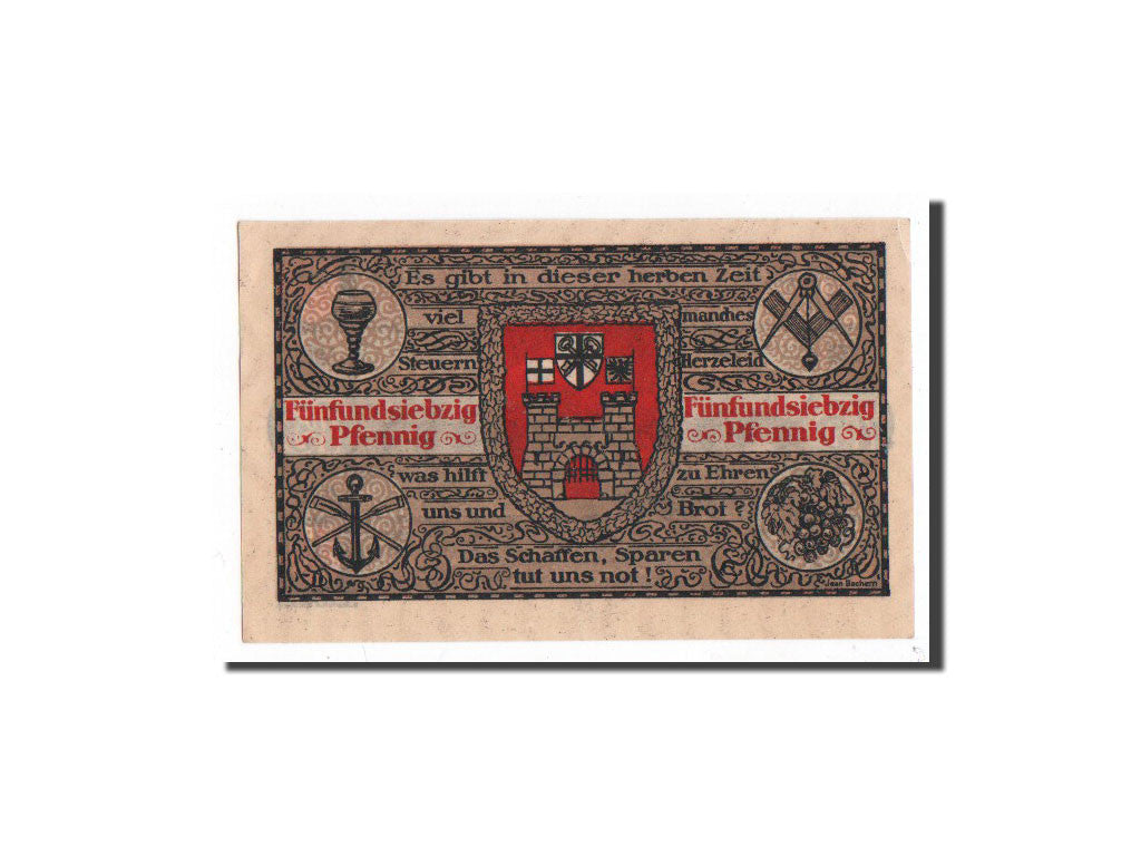Banknote, Germany, Königswinter, 75 Pfennig, chateau 1, 1921, 1921-07-15