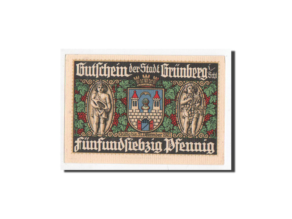 Banknote, Germany, Grunberg Stadt, 75 Pfennig, paysage 1, O.D, Undated