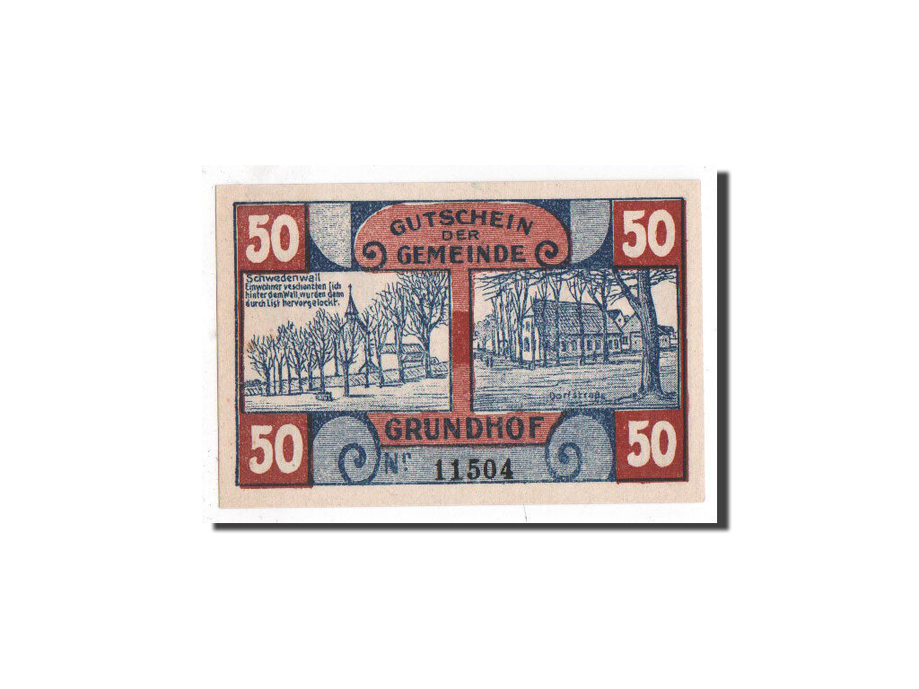 Banknote, Germany, Grundhof, 50 Pfennig, personnage, 1920, 1920-04-01