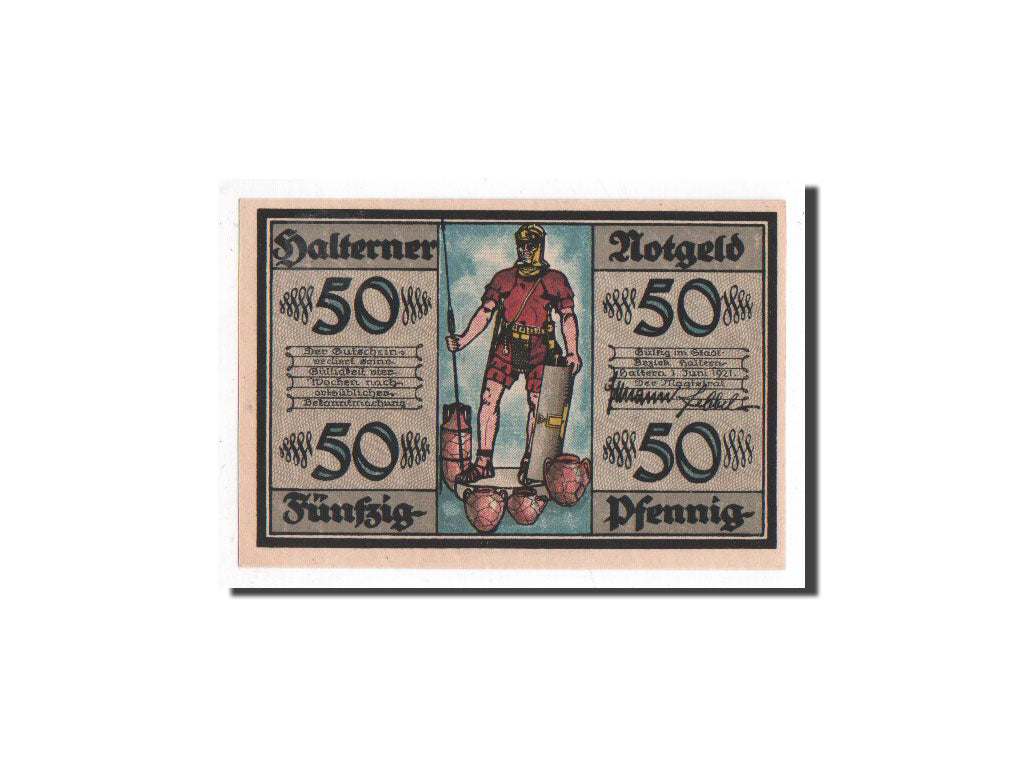 Banknote, Germany, Haltern, 50 Pfennig, château, 1921, 1921-06-01, UNC(65-70)