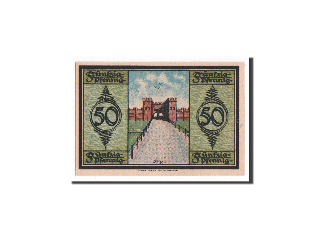 Banknote, Germany, Haltern, 50 Pfennig, château, 1921, 1921-06-01, UNC(65-70)
