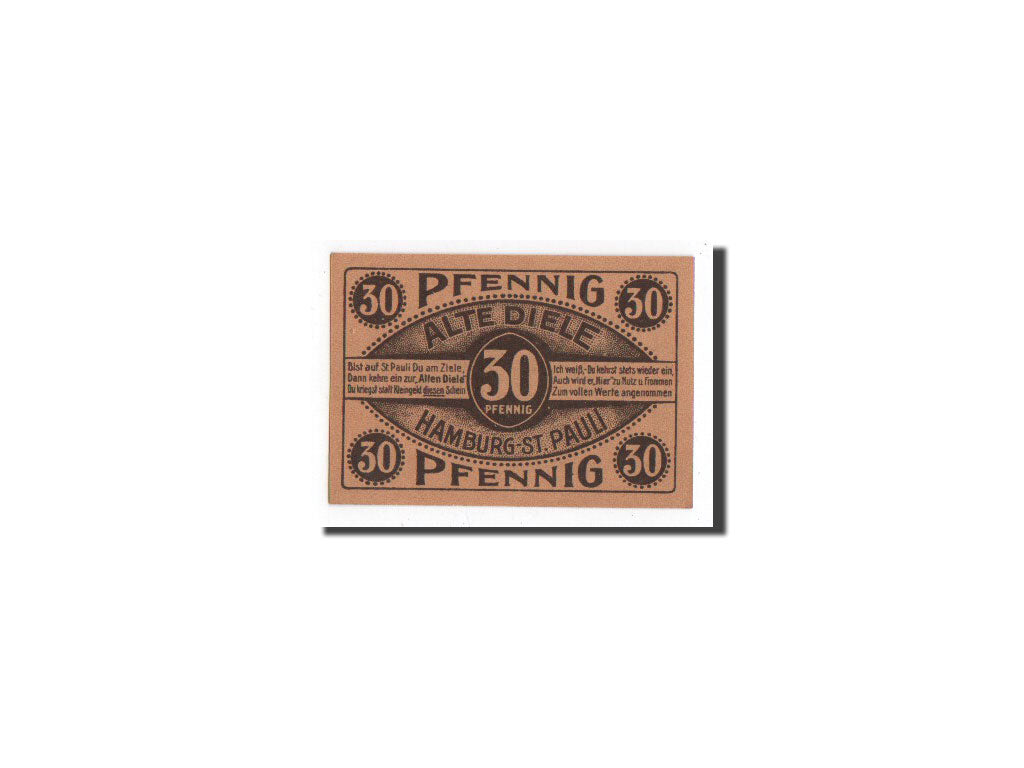 Banknot, Niemcy, Hamburg, 30 Pfennig, personnage, O.D, Undated, UNC(65-70)