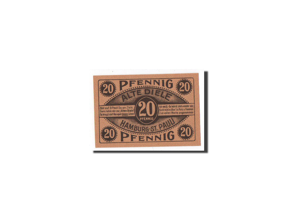 Banknote, Germany, Hamburg, 20 Pfennig, personnage, O.D, Undated, UNC(65-70)