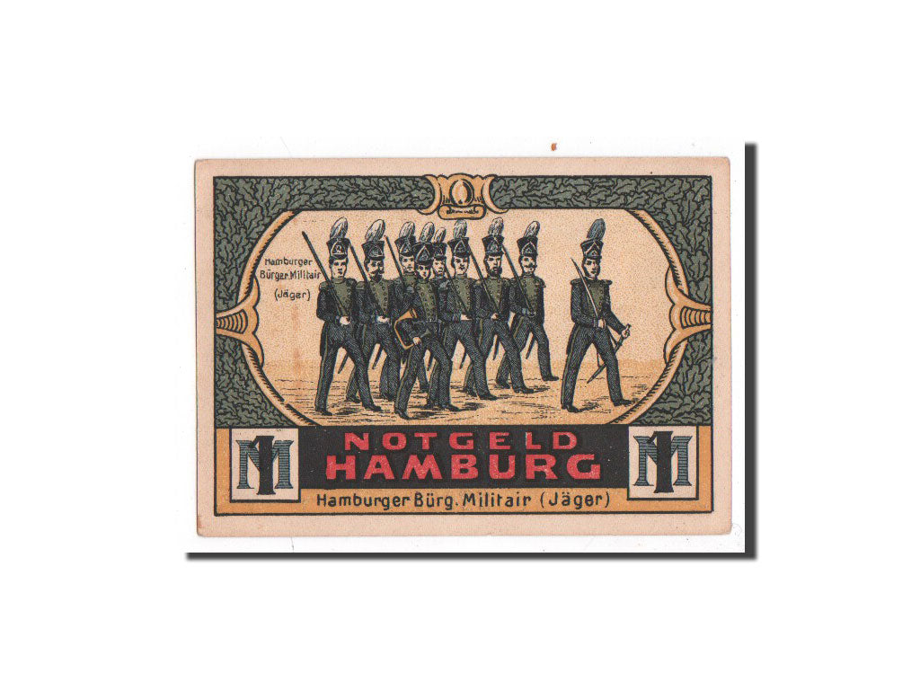Banknote, Germany, Hamburg, 1 Mark, militaire, 1921, 1921-07-01, UNC(65-70)