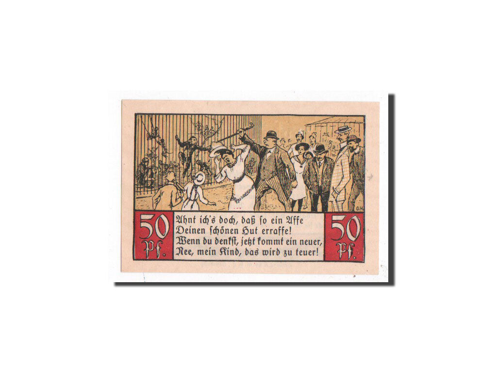 Banknote, Germany, Hamburg, 50 Pfennig, zoo, O.D, Undated, UNC(65-70)