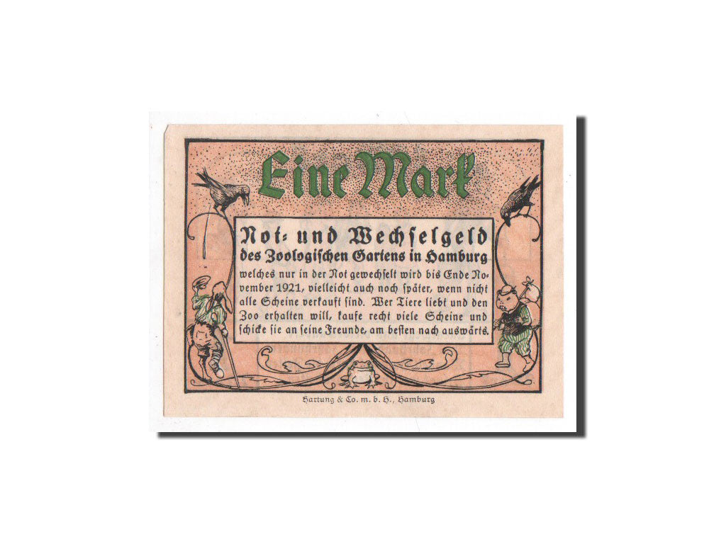 Billet, Allemagne, Hamburg, 1 Mark, zoo, O.D, Undated, NEUF, Mehl:563.1a
