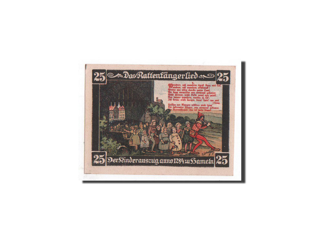 Banknote, Germany, Hameln, 25 Pfennig, personnage, O.D, Undated, UNC(65-70)