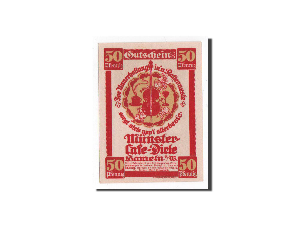 Banknote, Germany, Hameln, 50 Pfennig, personnage, O.D, Undated, UNC(65-70)