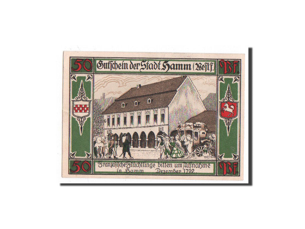 Banknote, Germany, Hamm, 50 Pfennig, vert, 1921, 1921-10-01, UNC(65-70)