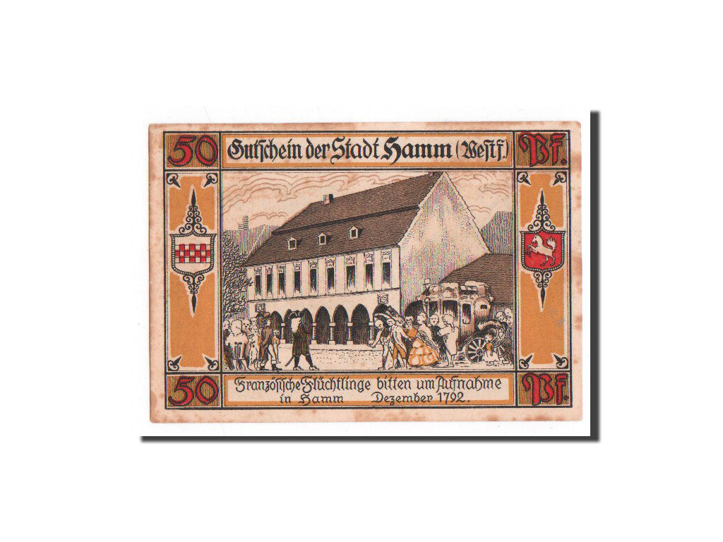 Banknote, Germany, Hamm, 50 Pfennig, jaune, 1921, 1921-10-01, UNC(65-70)