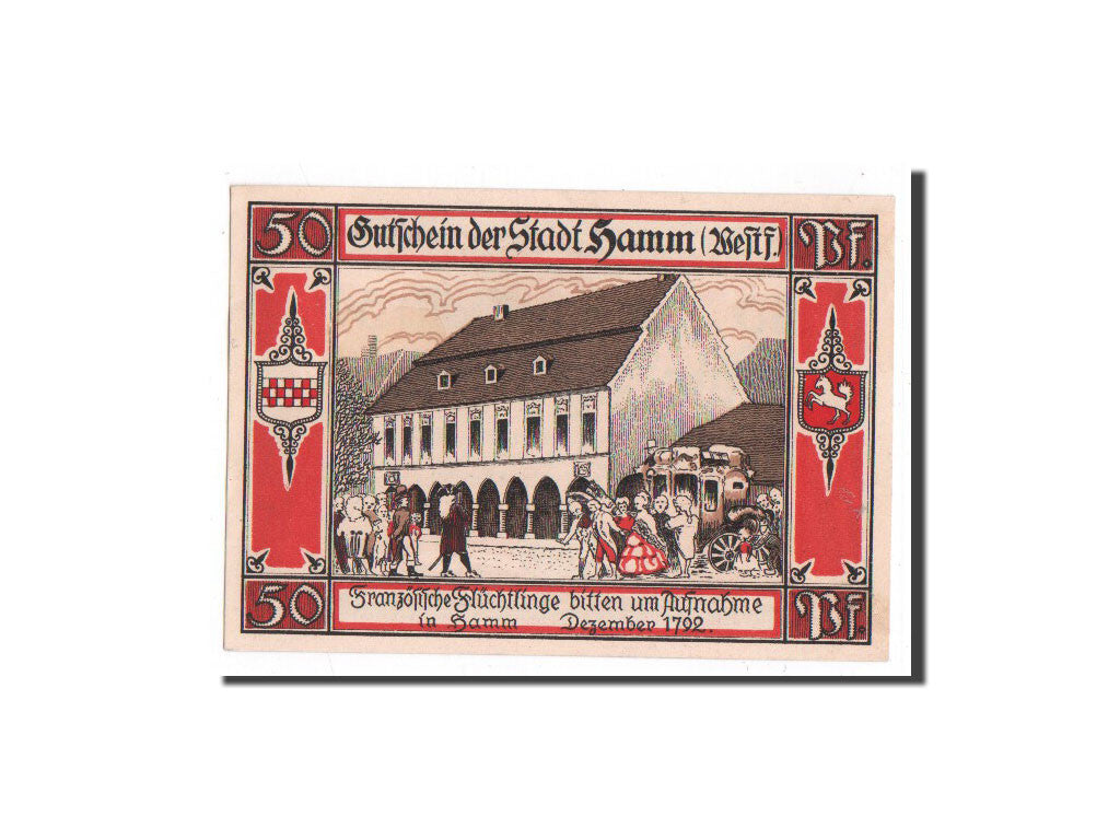 Banknote, Germany, Hamm, 50 Pfennig, rouge, 1921, 1921-10-01, UNC(65-70)