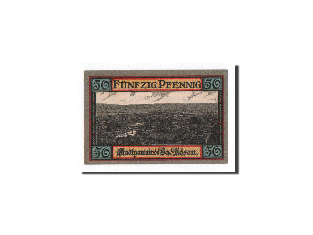 Banknote, Germany, Kösen, Bad, 50 Pfennig, paysage, 1921, 1921-06-01