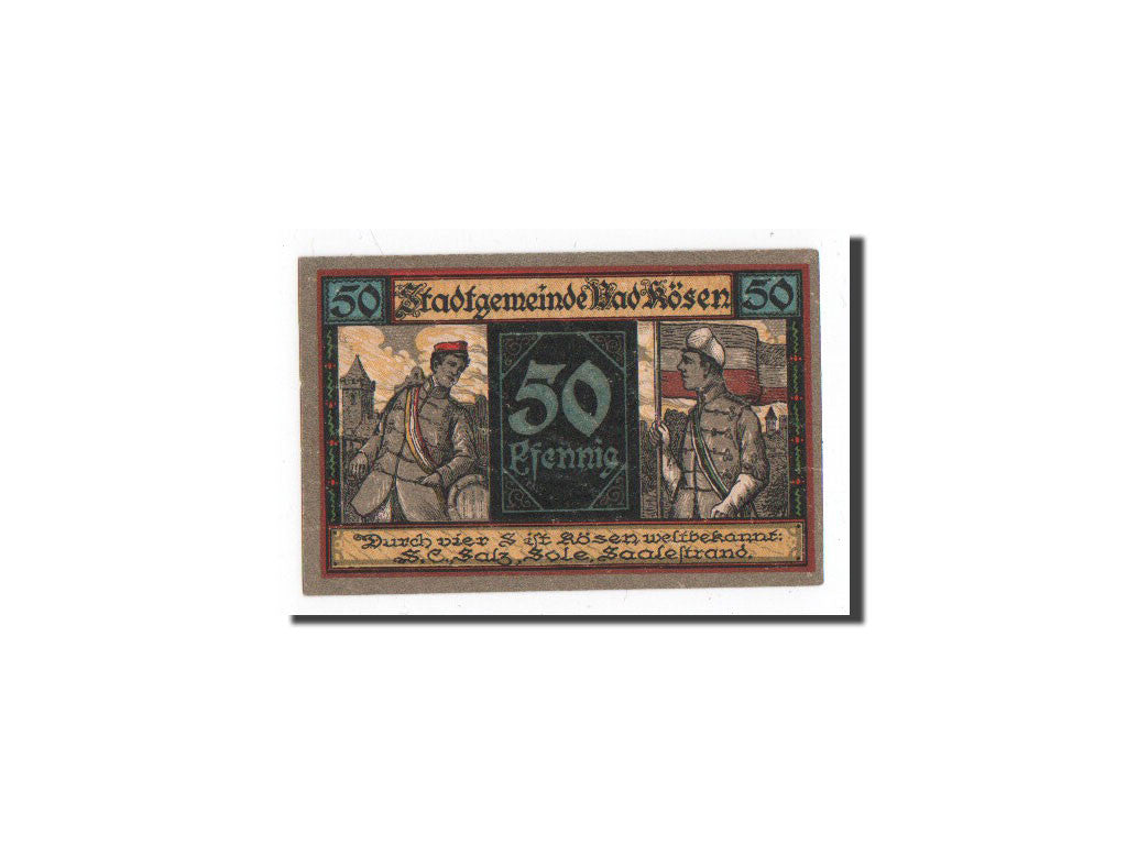 Banknote, Germany, Kösen, Bad, 50 Pfennig, drapeau, 1921, 1921-06-01
