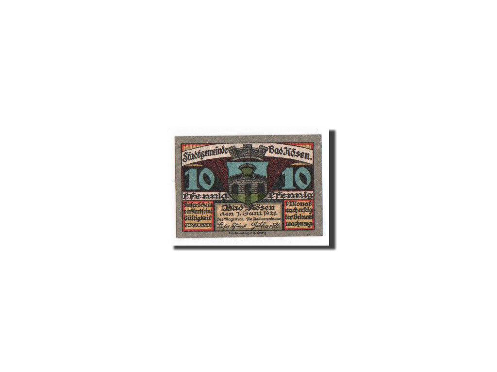 Banknote, Germany, Kösen, Bad, 10 Pfennig, Maison, 1921, 1921-06-01