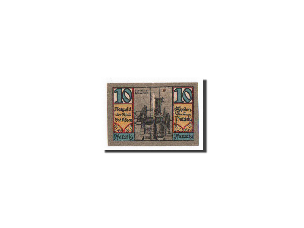 Banknote, Germany, Kösen, Bad, 10 Pfennig, machine, 1921, 1921-06-01