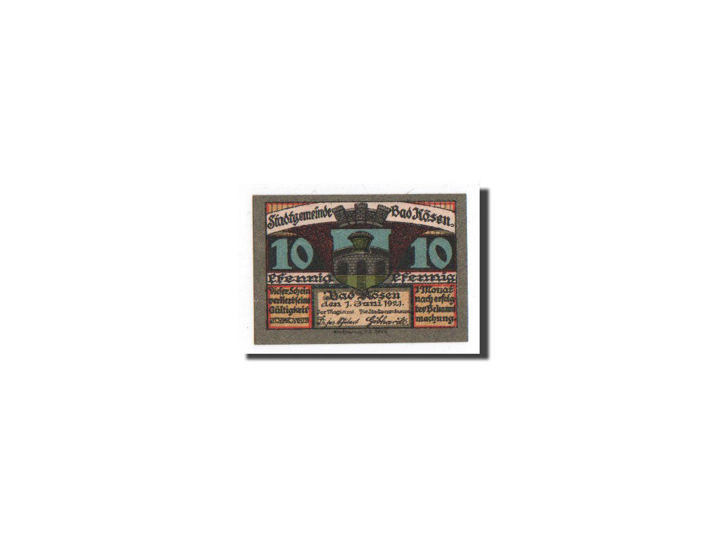 Banknote, Germany, Kösen, Bad, 10 Pfennig, maison 2, 1921, 1921-06-01